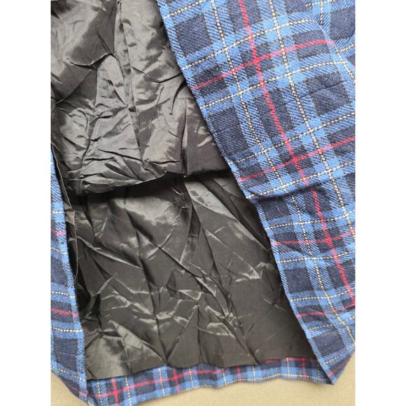 Vintage Pendleton Wool Skirt Size 8 Blue Plaid A-Line Pencil Kilt USA -24" Waist - Picture 6 of 7